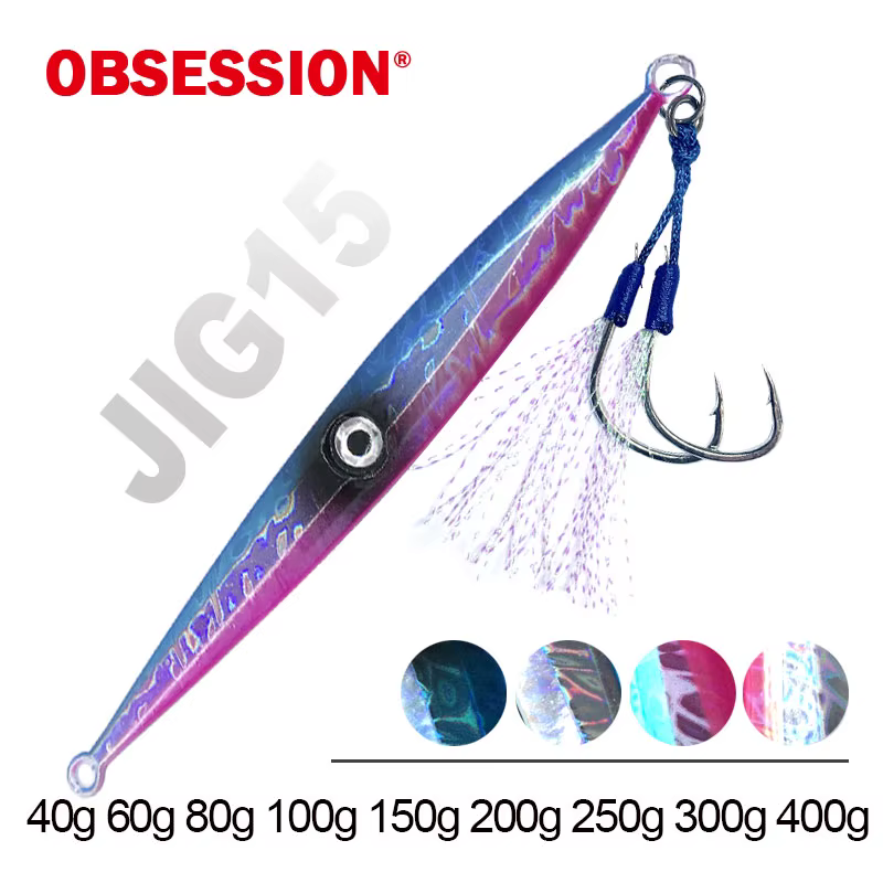 Obsession J15 Metal Jig Hundimiento Lento Agua Salada - imagen 2