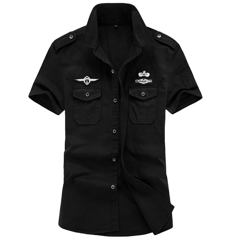 Camisa de pesca manga corta para hombre - Bordada en algodon talla 6XL - imagen 2