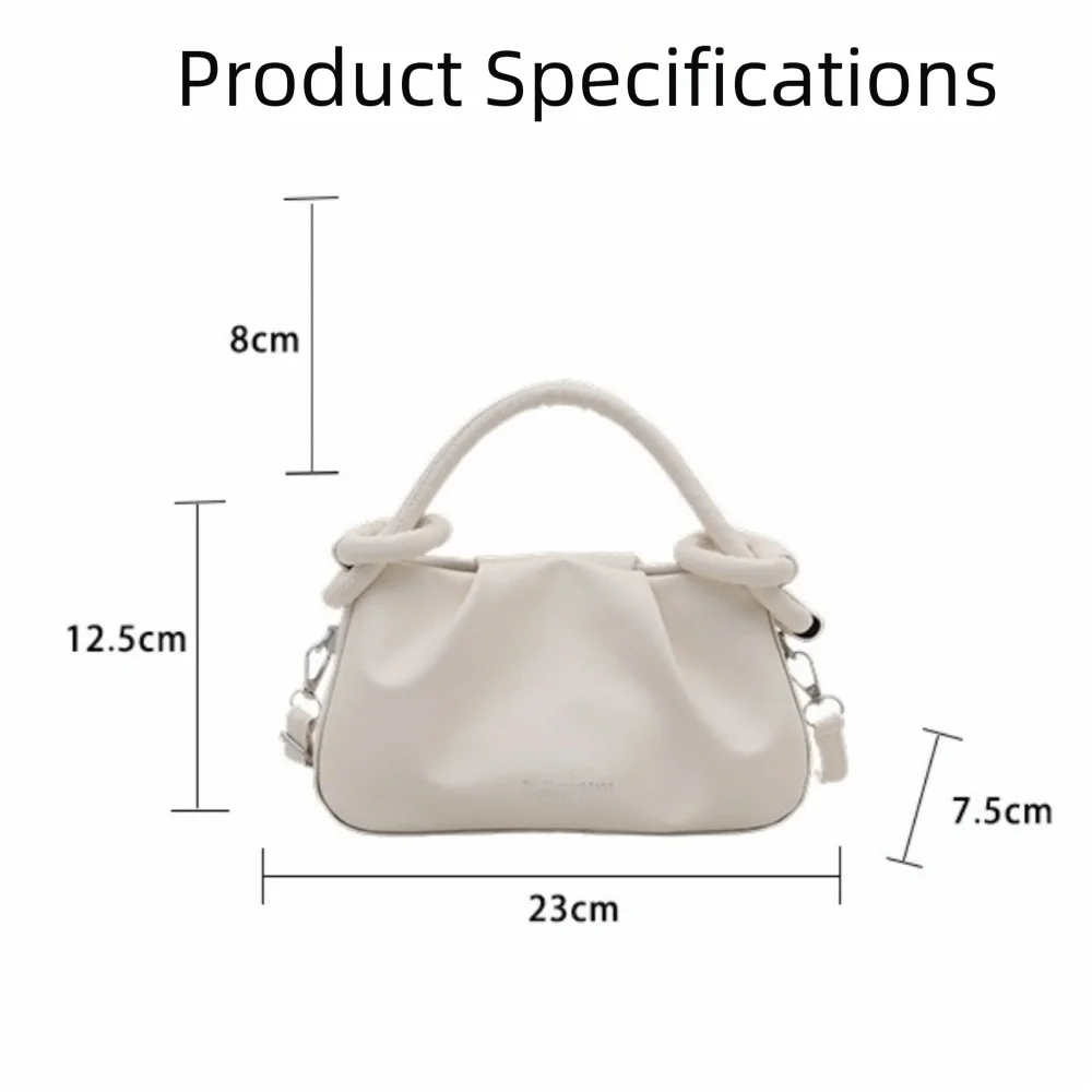 Bolso bandolera pequeño tipo nube plegable de piel PU para mujer - imagen 5