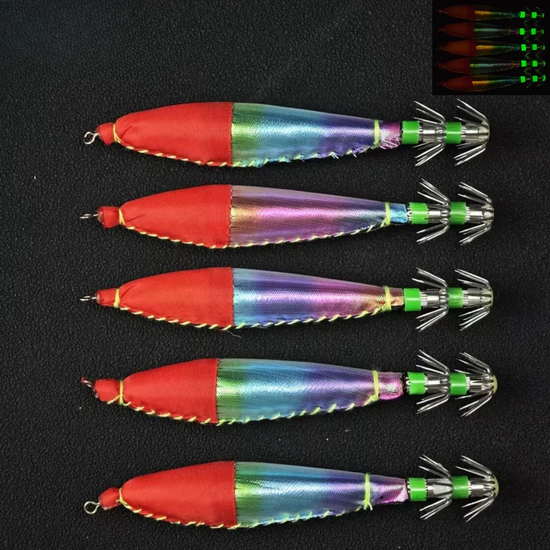 Ackibbik jig luminoso de calamar para gambas con gancho