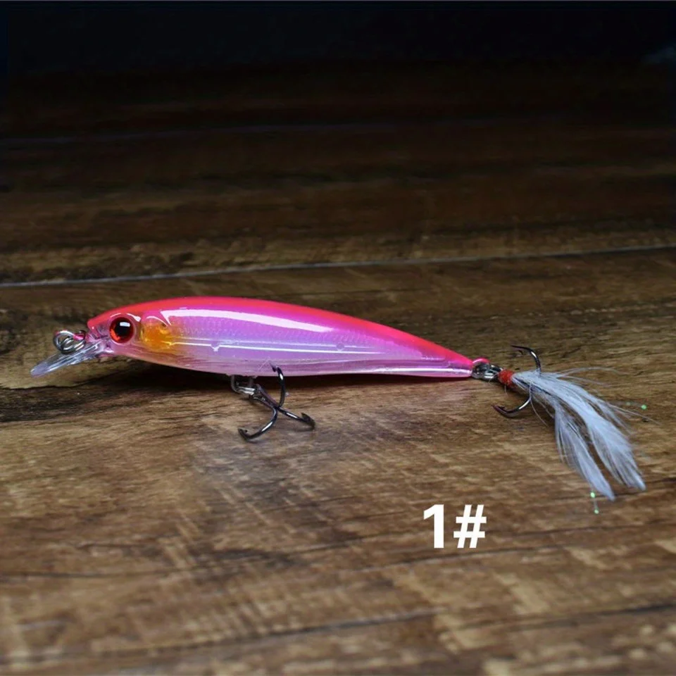 Wobbler Minnow biónico para lucio con anzuelo de plumas - imagen 4