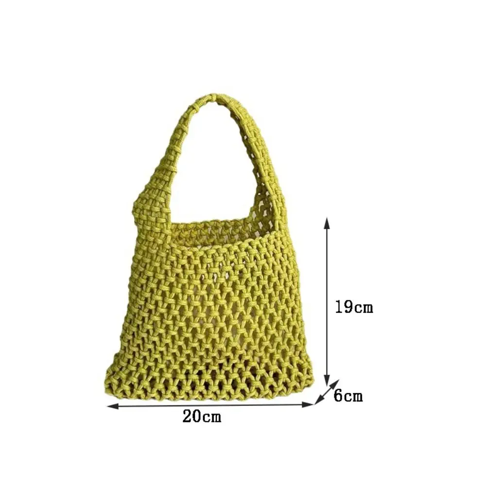 Bolso de mano tejido a mano colorido tipo bandolera, calado