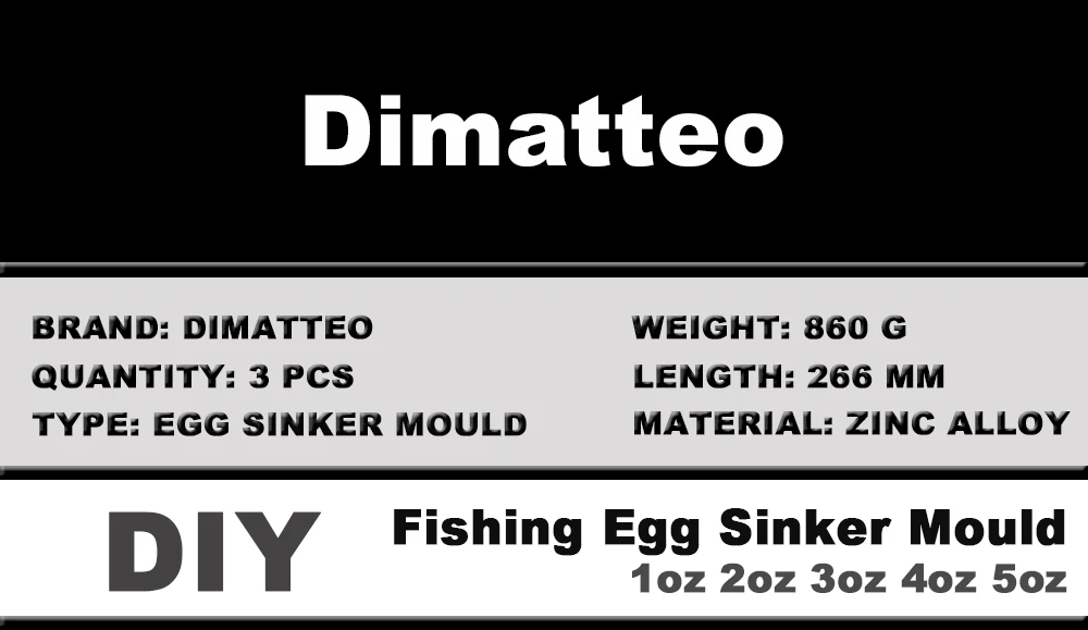 Molde de plomo para huevos de pesca Dimatteo vista frontal