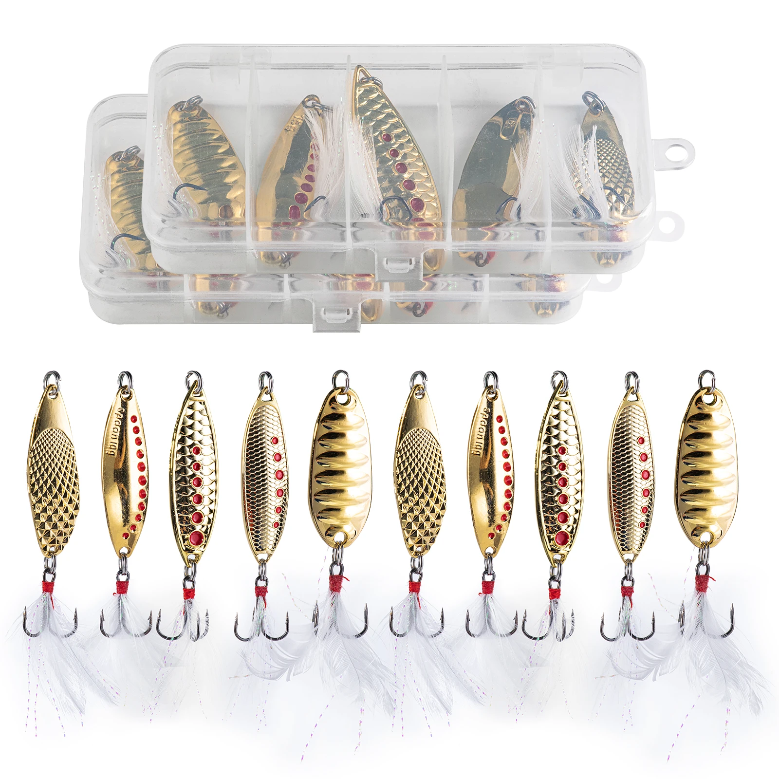 Pack completo de señuelos Goture con wobblers, cucharas y shads