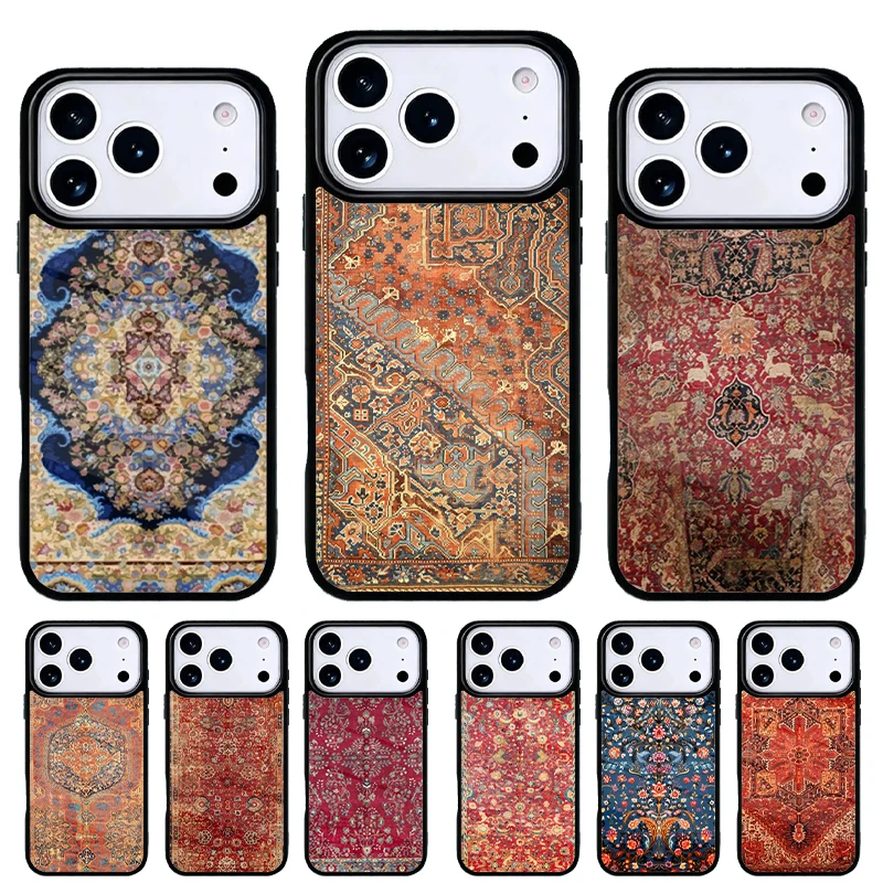 Carcasa iPhone diseño alfombra persa floral — trasera
