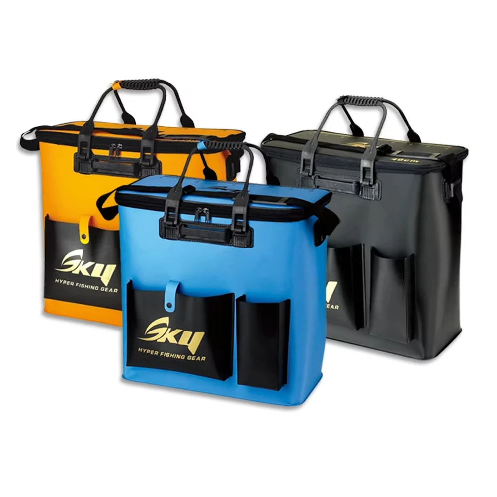 ZYZHE cubeta plegable EVA para peces vivos con bolsillo lateral