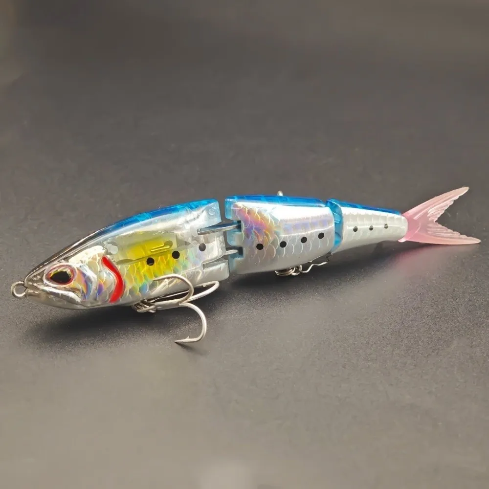 Señuelo articulado brillante de cuerpo duro para pesca en el mar
