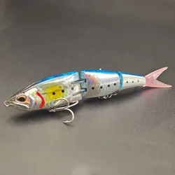 Señuelo articulado brillante de cuerpo duro para pesca en el mar