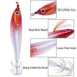 Plantillas calamar jig head luminosas Fisher para pesca en mar