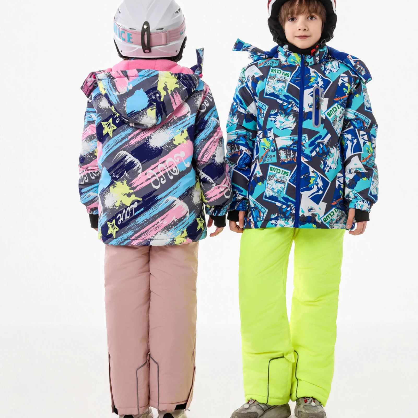 Traje de nieve impermeable para niños con capucha y tejido cálido - imagen 3