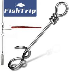 FishTrip Curve Snap de pesca acero inoxidable doble seguro Drop Shot