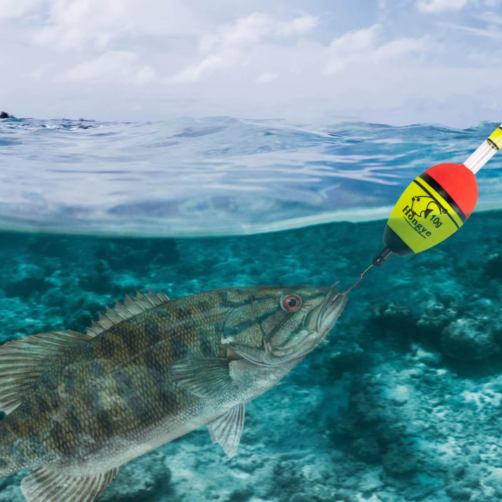 Goture flotadores de pesca de espuma con barra luminosa para cebo - imagen 5