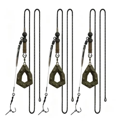 Aparejos para carpa con plomos camuflaje diamante y anzuelos