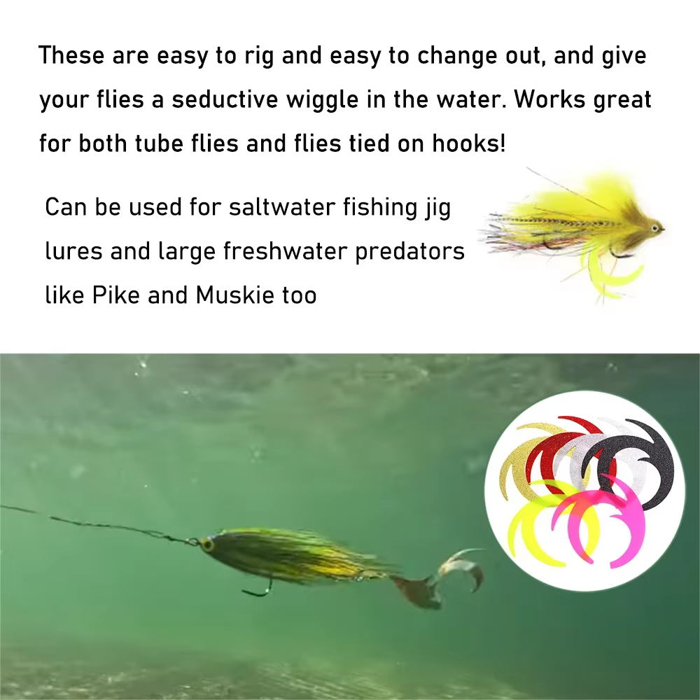 Colas Dragon Wiggle silicona para pesca Lucio Bass – Streamer mosca - imagen 4