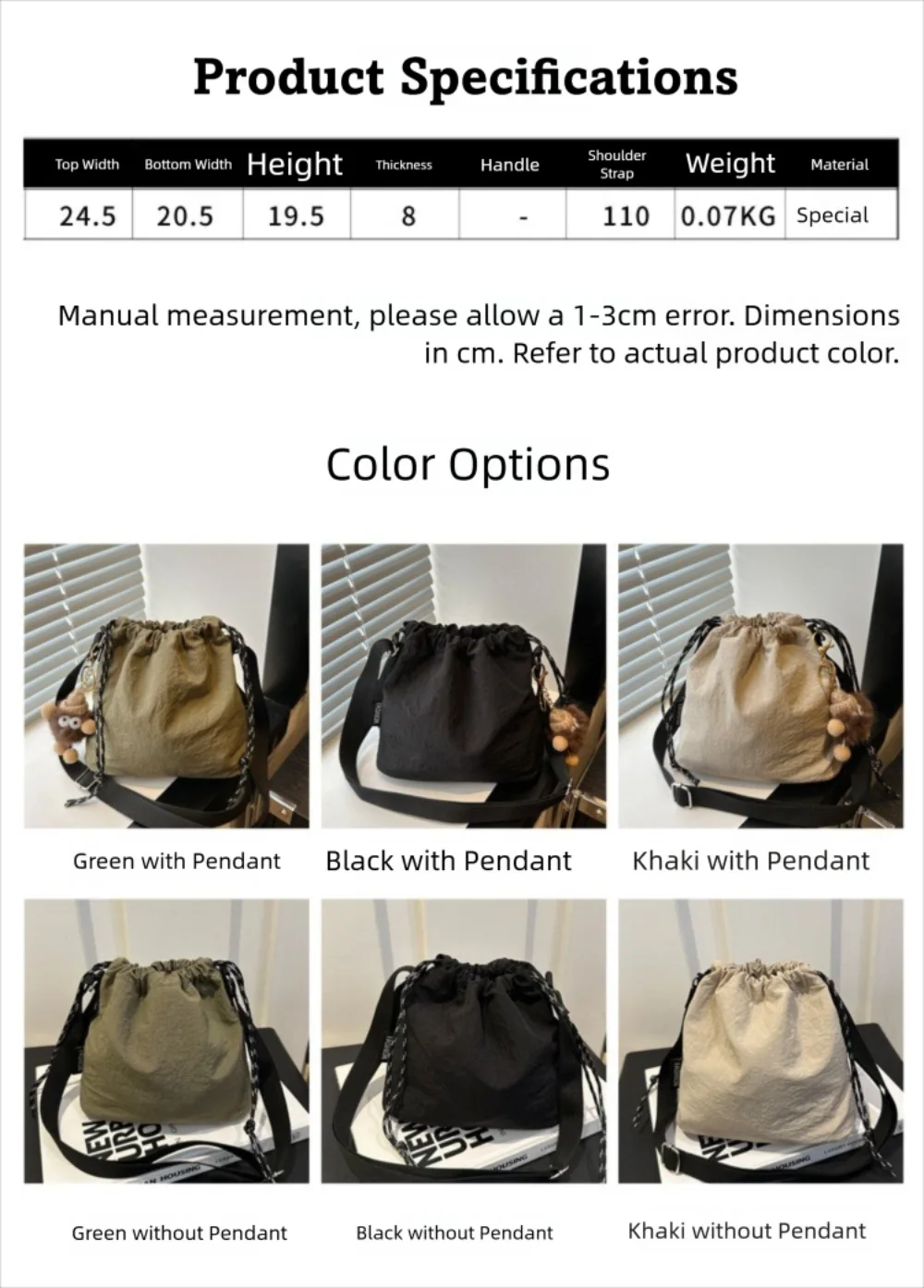 Bolso cruzado con colgante