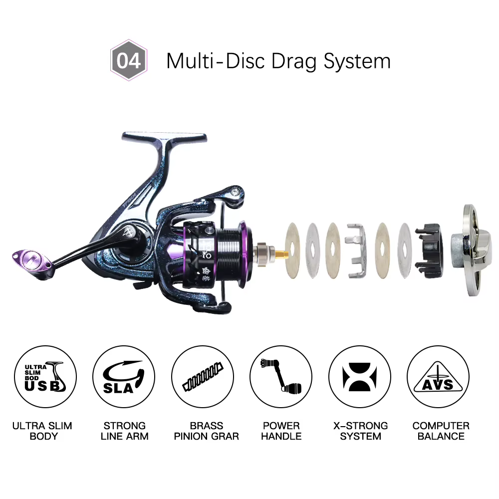 Carrete Spinning 9+1 BB CNC – Alta velocidad agua dulce Crappie - imagen 4
