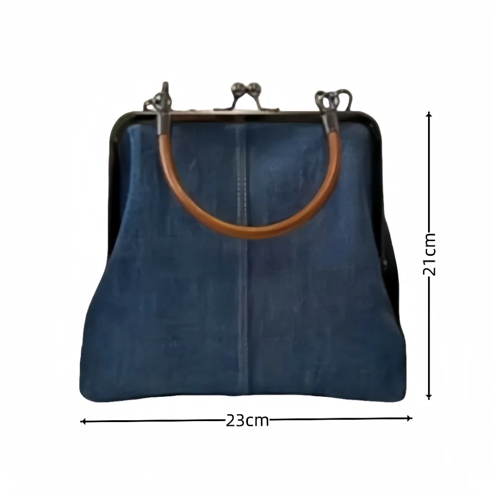 Bolso bandolera vintage azul marino para mujer, estilo diseñador - imagen 3