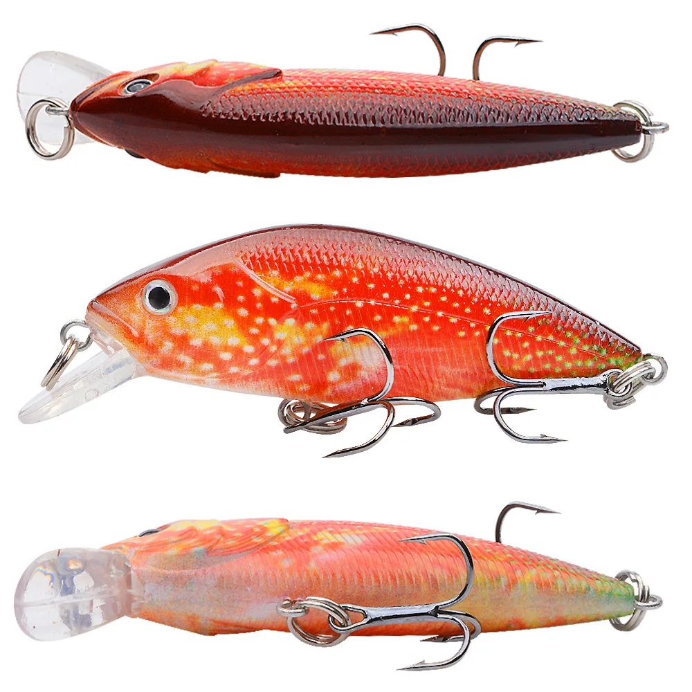 Minnow flotante UV con ojos 3D y cascabeles para black bass y trucha - imagen 4