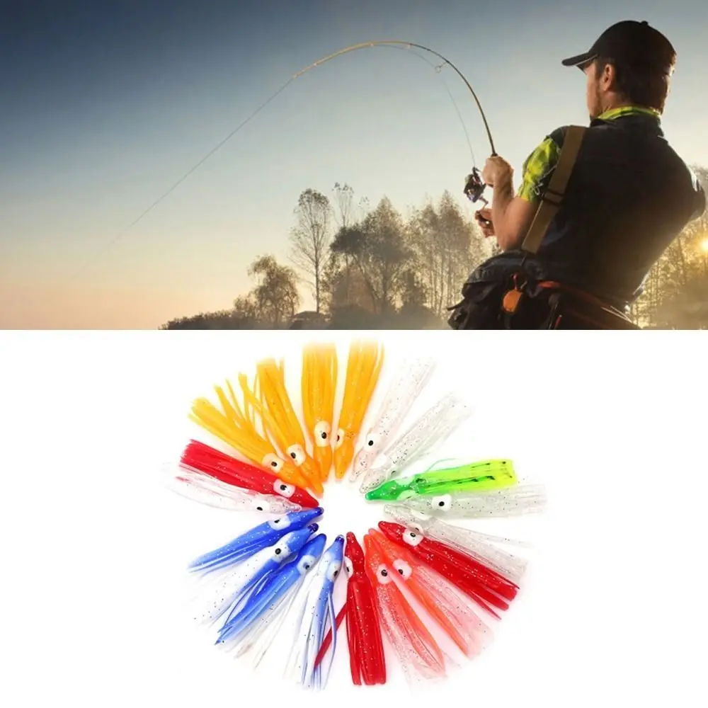 Señuelos calamar marinos duraderos de vinilo blando para pesca - imagen 4