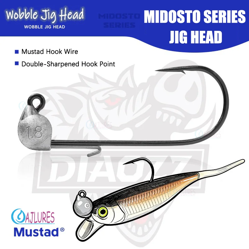 Anzuelos Jig Head Mustad Wobble con púas Midosto para lubina - imagen 3