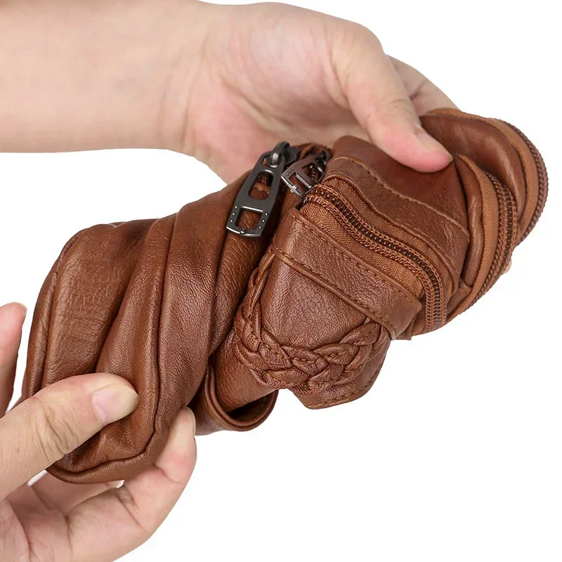 Bolso bandolera piel retro occidental textura suave - imagen 3