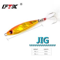 Señuelo Micro Jig de mar FTK con ojo tridimensional y anzuelo triple