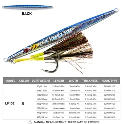 PROBEROS Señuelo metálico luminoso de hundimiento rápido para jigging