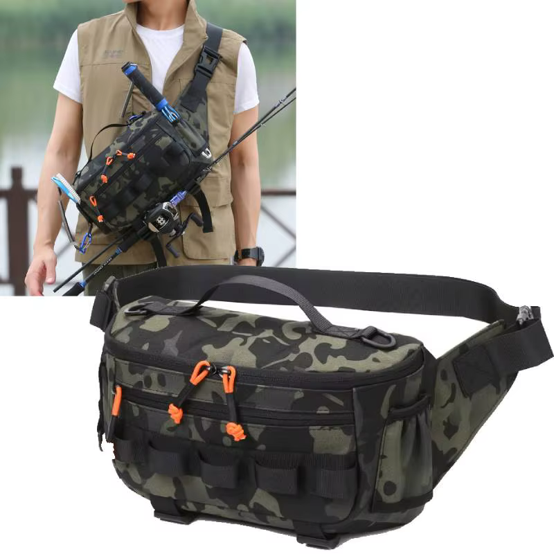 Molle Bolsa de pecho táctica para pesca – Riñonera almacenamiento