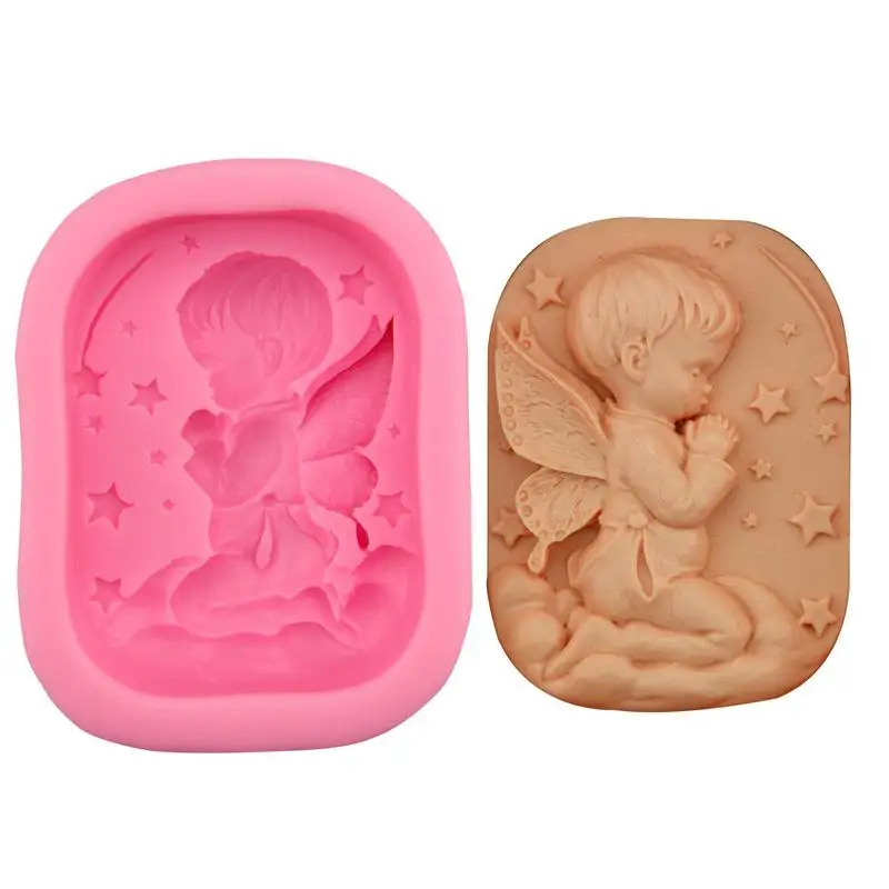 Molde de silicona Angel Boy para jabón artesanal con diseño decorativo - imagen 3