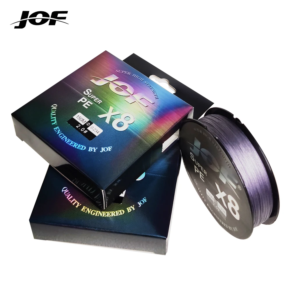 Línea trenzada JOF PE X8 – Multifilamento suave y resistente