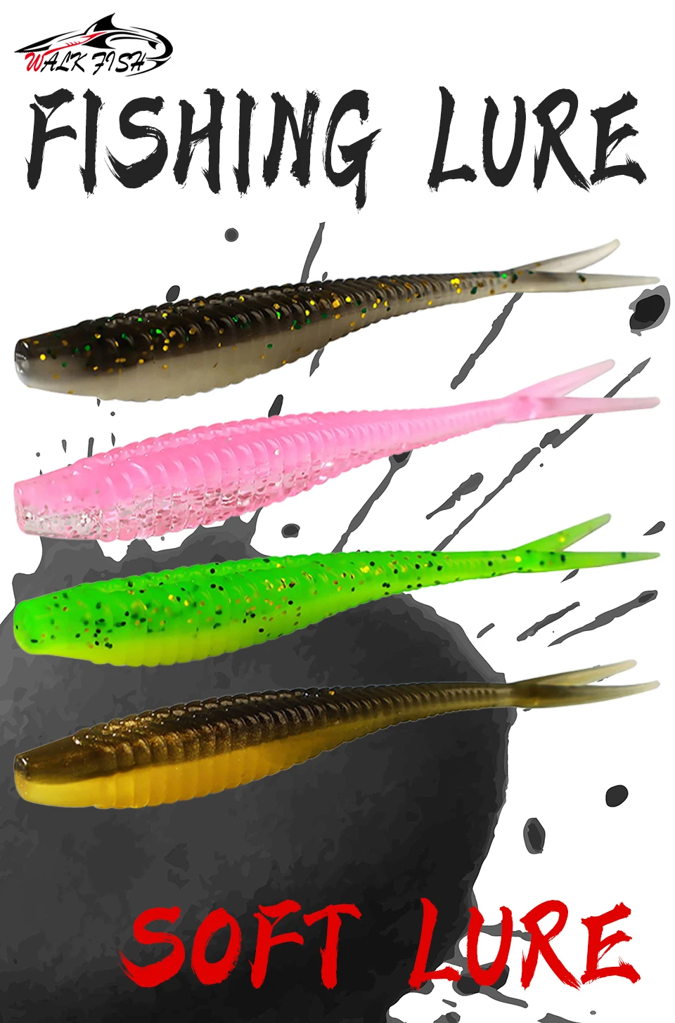 Señuelos blandos WALK FISH de silicona en varios colores