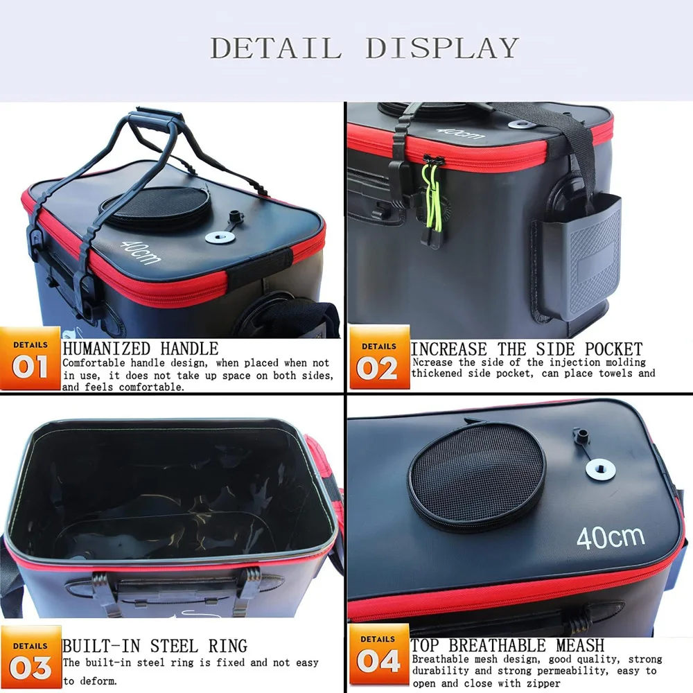 Caja de pesca portátil EVA impermeable con cremallera y correa - imagen 5