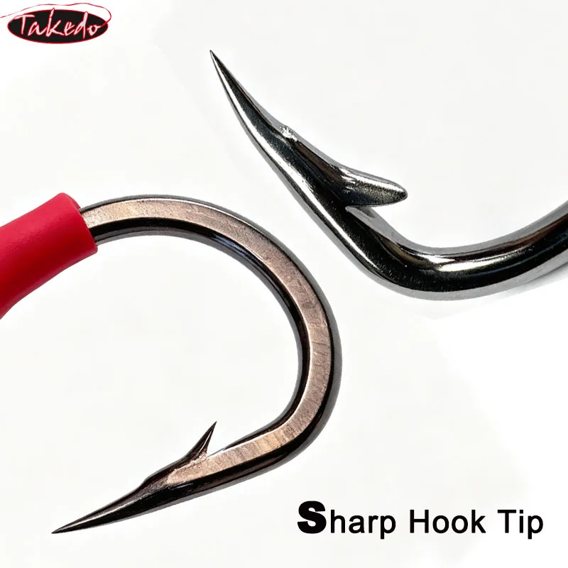 TAKEDO Anzuelos dobles jigging acero alto carbono con anilla sólida - imagen 5