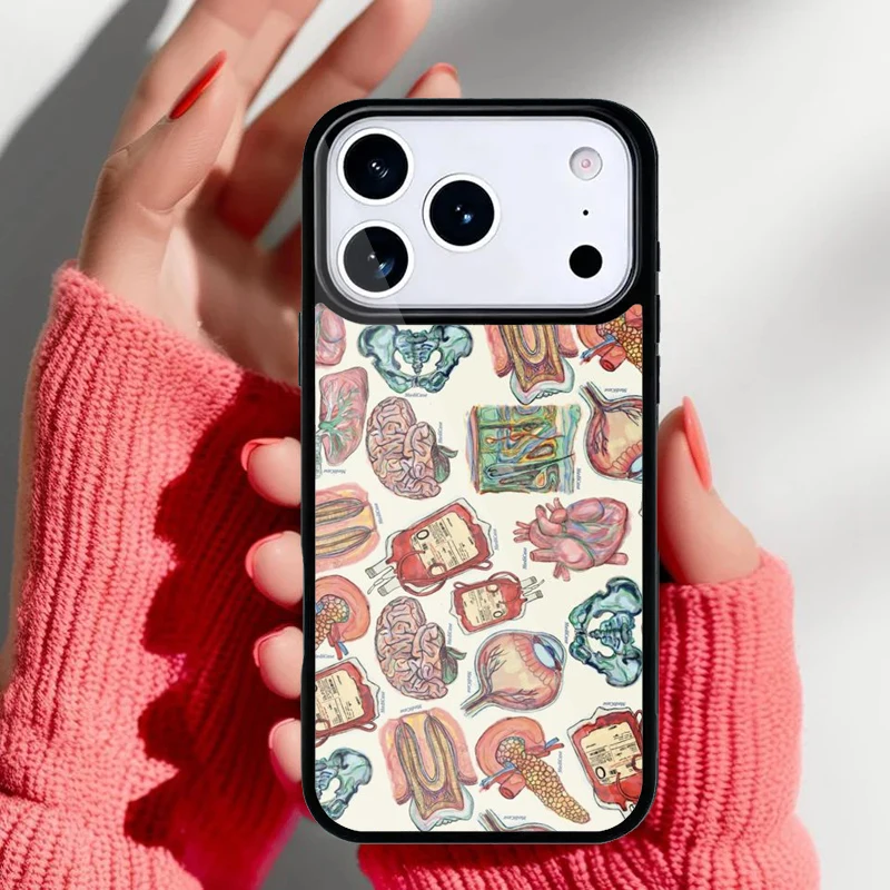 Funda de Teléfono con Diseño de Corazón Anatómico Vintage para Enfermeras