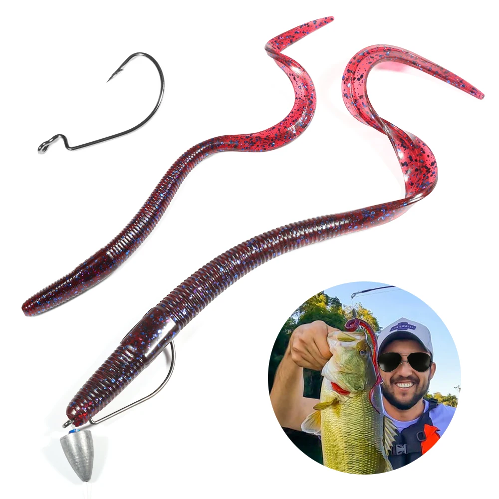 Spinpoler Señuelo Gusano Cola Larga Bicolor para Lubina en agua salada - imagen 5