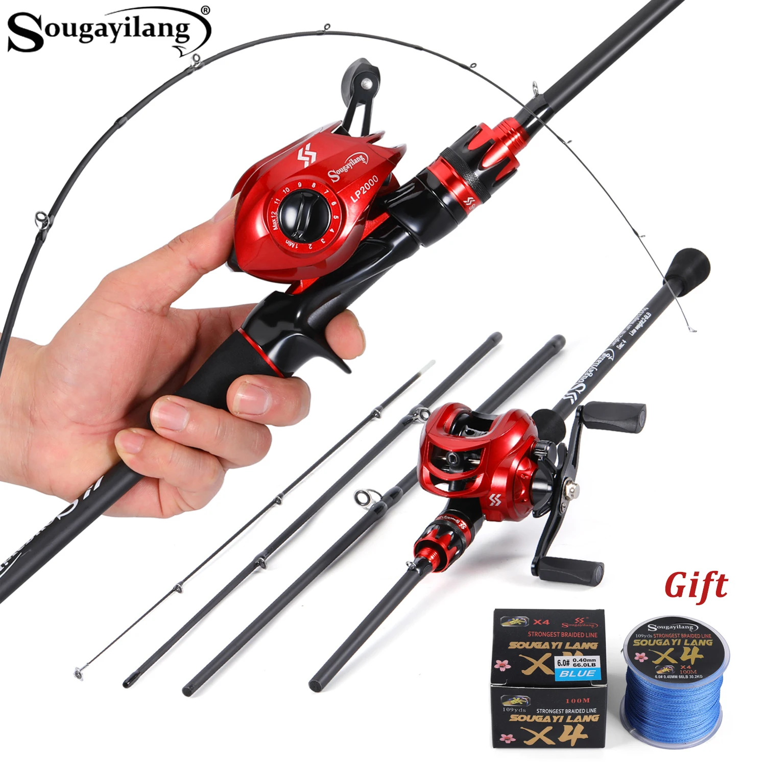Carrete Sougayilang 7,2:1 spinning – Caña carbono EVA 18+1BB - imagen 3