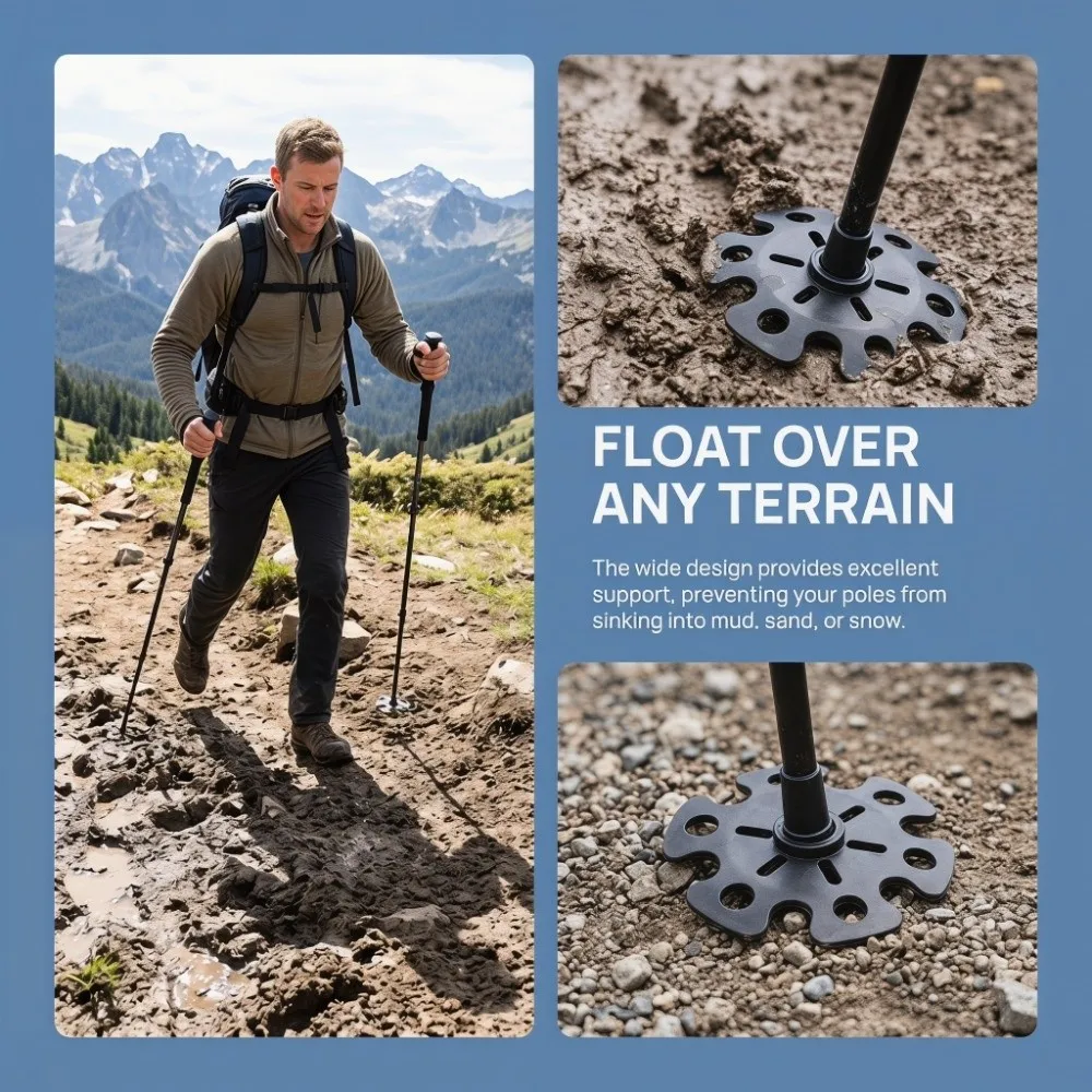 Repuestos de goma antimpacto para bastones de trekking negros - imagen 2