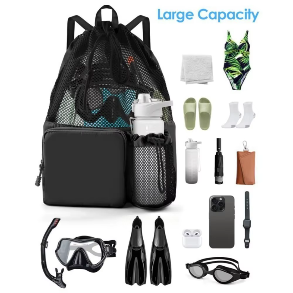 Bolsa de natación portátil de malla con bolsillo impermeable – - imagen 2