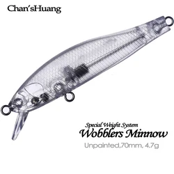Chan'sHuang Wobblers 70mm 4.7g – Señuelos de Pesca DIY con Sonajero