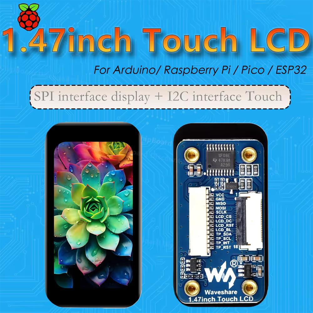 Pantalla táctil Waveshare AXS5106L para Raspberry Pi, Arduino y ESP32