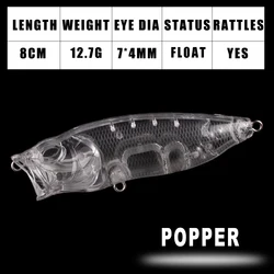 Dr.Holife popper sin pintar para DIY – señuelo de superficie