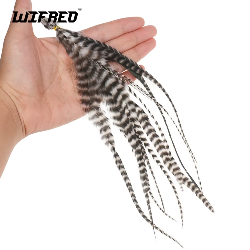 Wifreo Grizzly Plumas naturales para moscas blancas y negras streamers