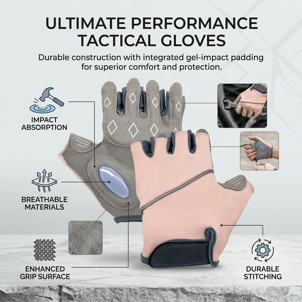 Guantes de pesca antideslizantes medio dedo transpirables con táctil - imagen 5