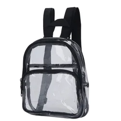 Mochila transparente ajustable PVC resistente para trabajo y estudios