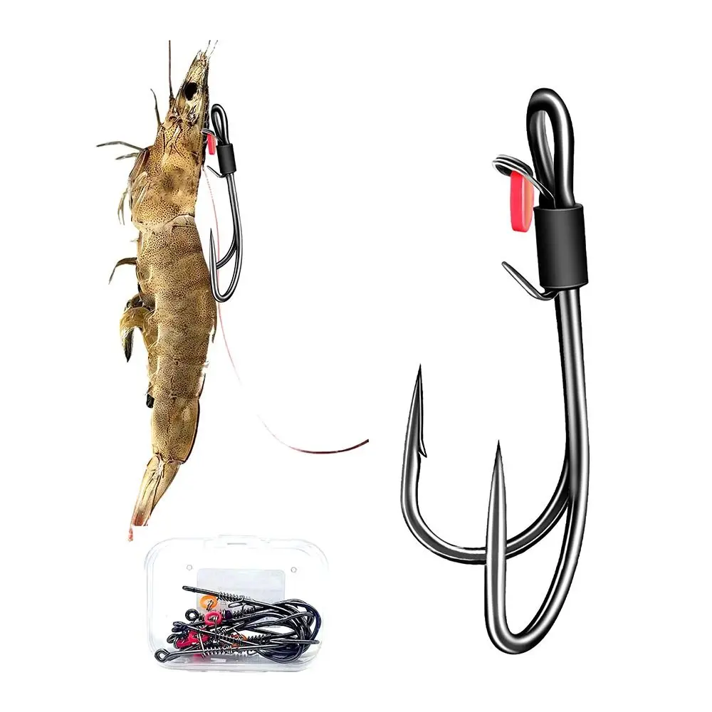 Anzuelo doble acero carbono para camarones vivos, sin malezas - imagen 4