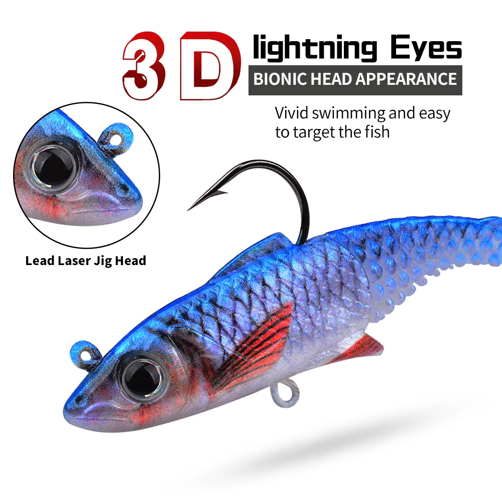 PROBEROS Señuelo cola T suave – Wobbler Walleye, Perch, Bass, Pike - imagen 5