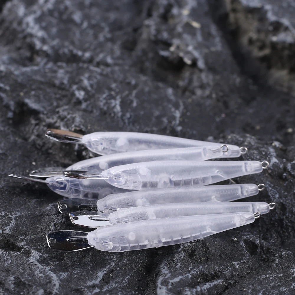 Dr.Holife Cebos Minnow sin pintar de hundimiento silencioso duro - imagen 4