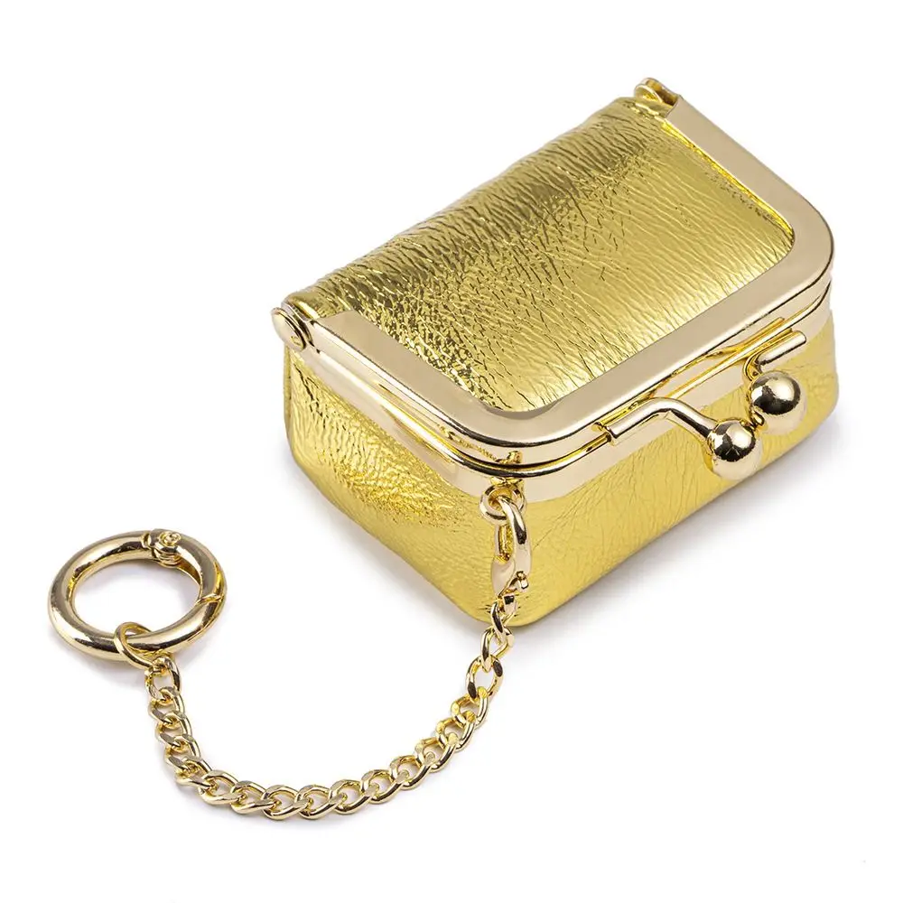 Estuche porta-moneda de cuero con cierre Kiss Lock estampado leopardo - imagen 2