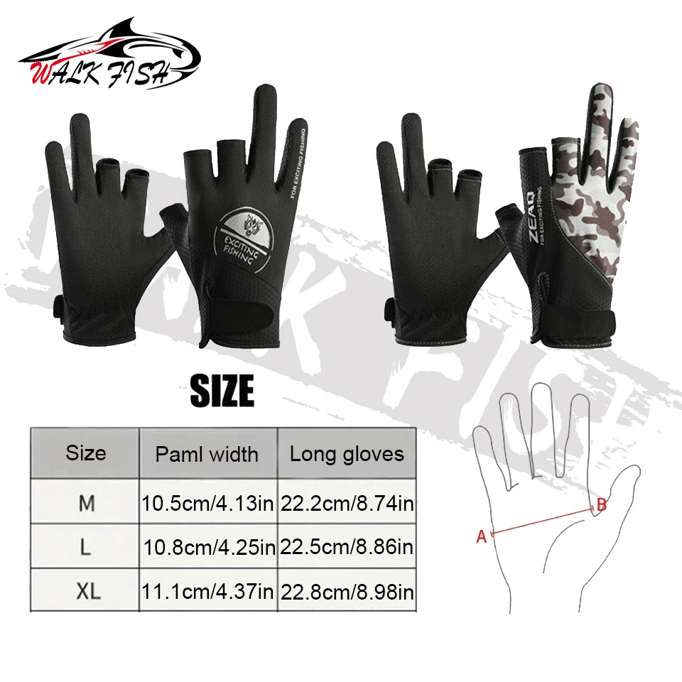 Guantes de pesca WALK FISH de verano con dedos descubiertos - imagen 5