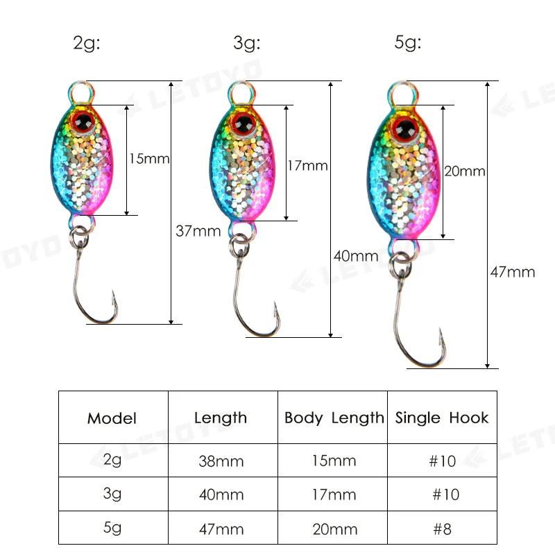 LETOYO señuelo cuchara micro spinner trucha para perca